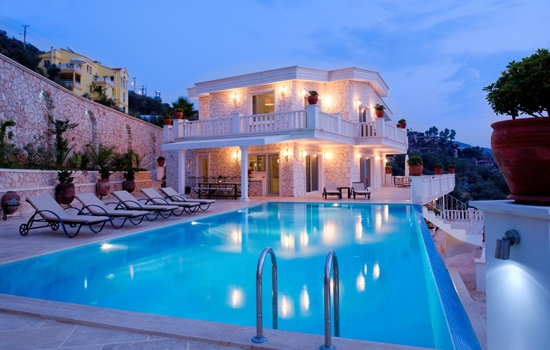 A large private infinity pool and extensive terrace